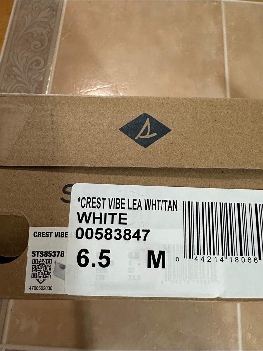Sperry White Leather Boat Shoes with Brown Laces - Picture 7 of 7